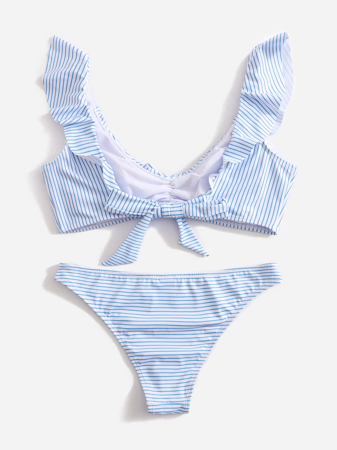 Blue and White Striped Bikini - Lina-XS-The Livary