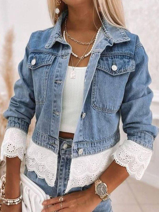 Blue Patchwork Denim Jacket - Rowena-S-Nora Luxe
