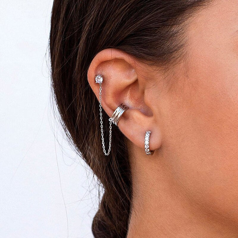 Boho Chic Earrings Set - Amira-Gold-3 Pair Set-Nora Luxe