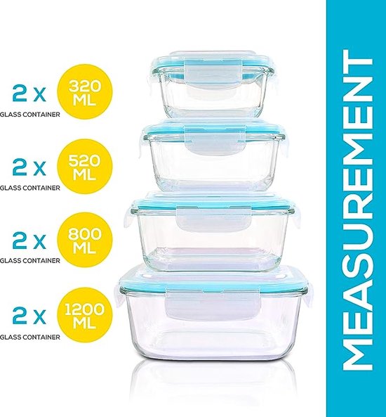 Borosilicate Glass Lunchbox - GlassGuard Bento-1x Rectangle 320ml-Nora Luxe