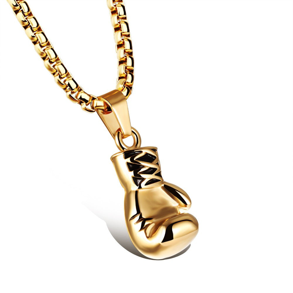 Boxing Glove Pendant Necklace | Bold Design for Men-3 cm-Gold-Nora Luxe