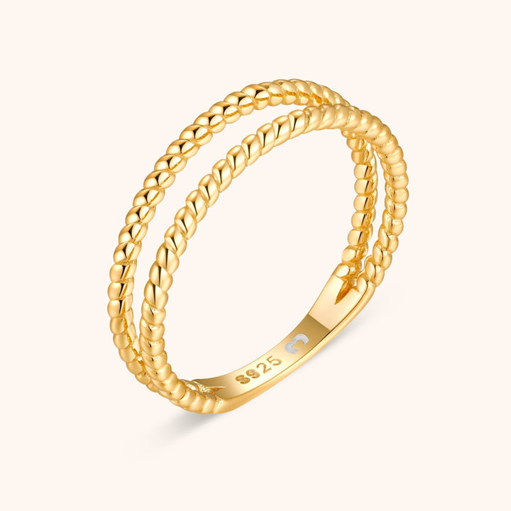 Braided Double Ring - Lina-Gold-5-Nora Luxe