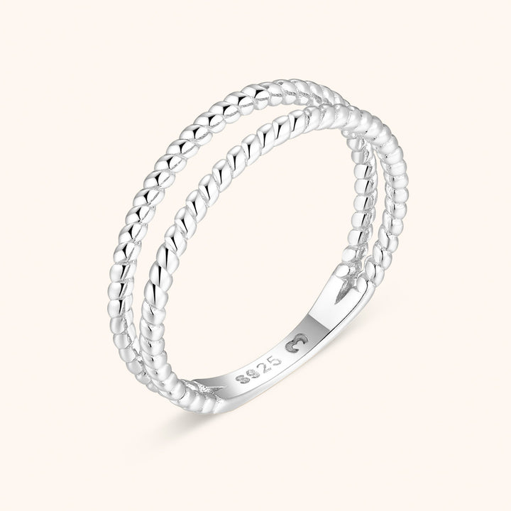 Braided Double Ring - Lina-Silver-6-Nora Luxe
