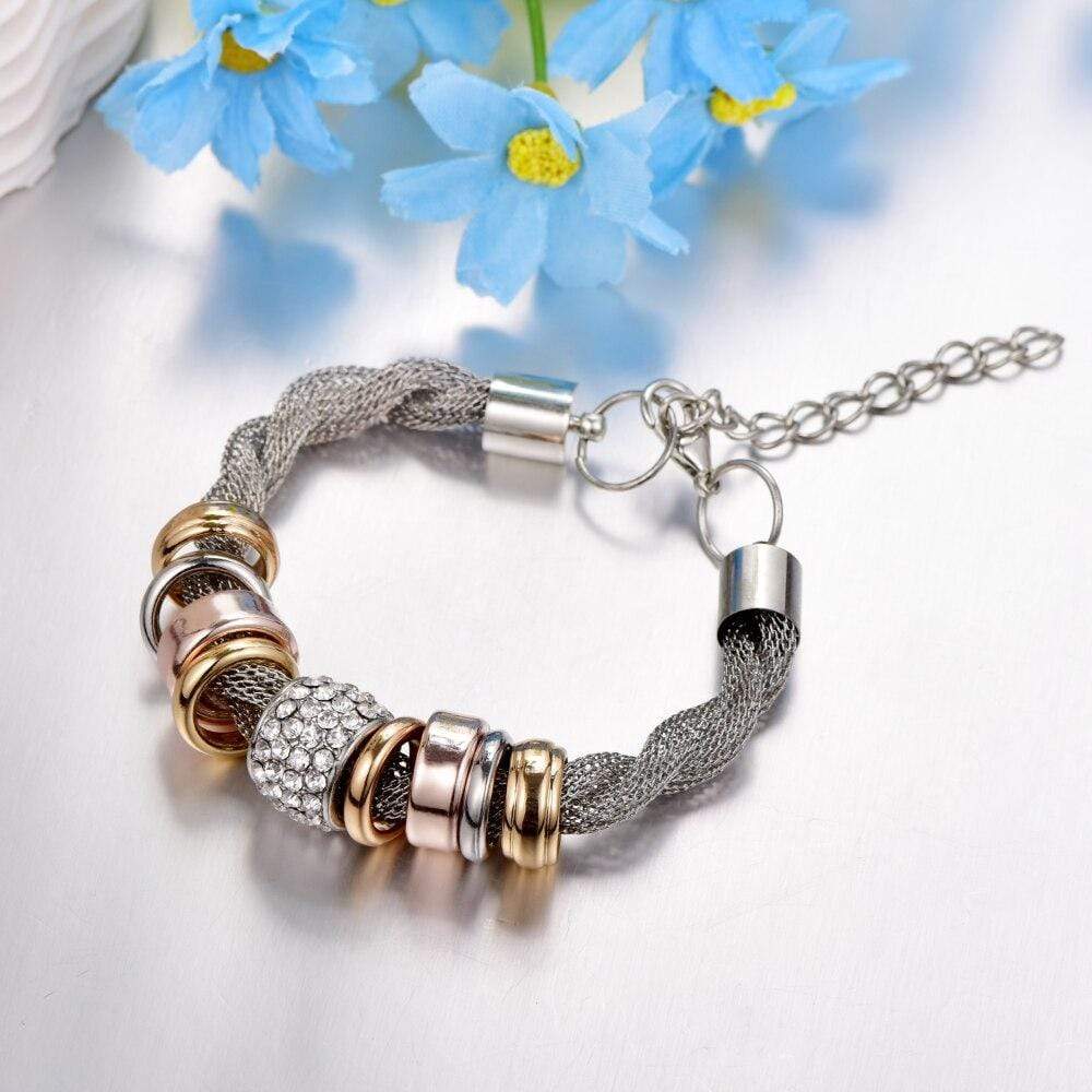 Braided Fashion Bracelet - Zarina-Silver-Nora Luxe