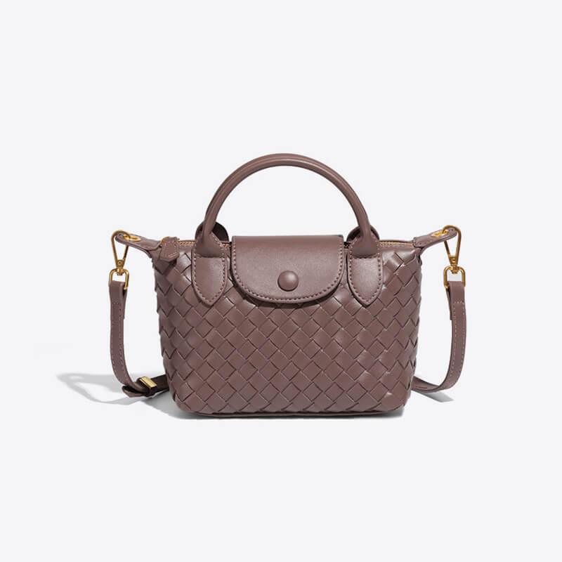 Braided Mini Bag - Elena-Dark brown-Nora Luxe