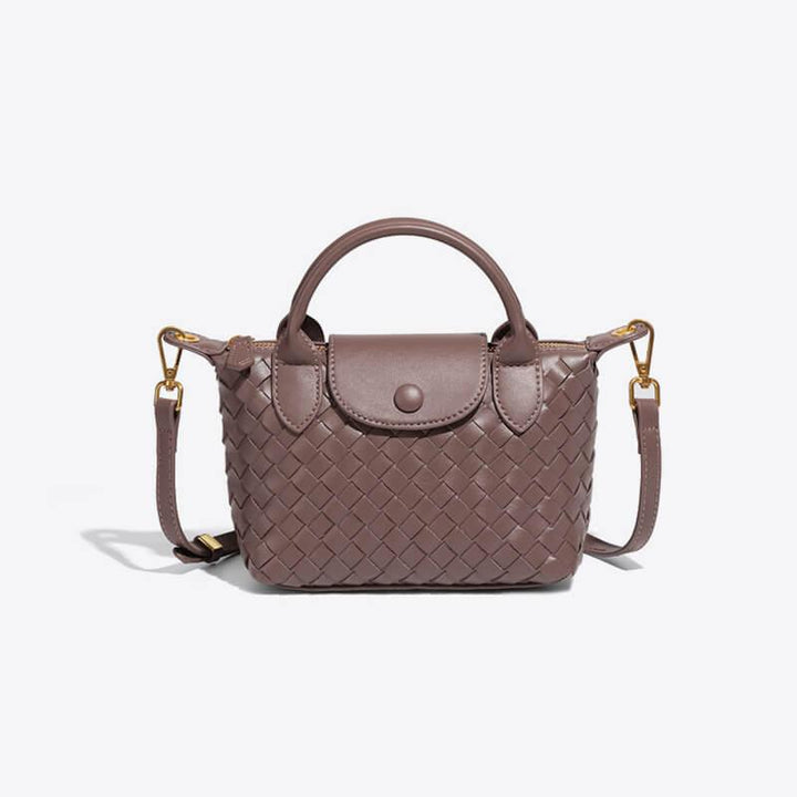 Braided Mini Bag - Elena-Dark brown-Nora Luxe