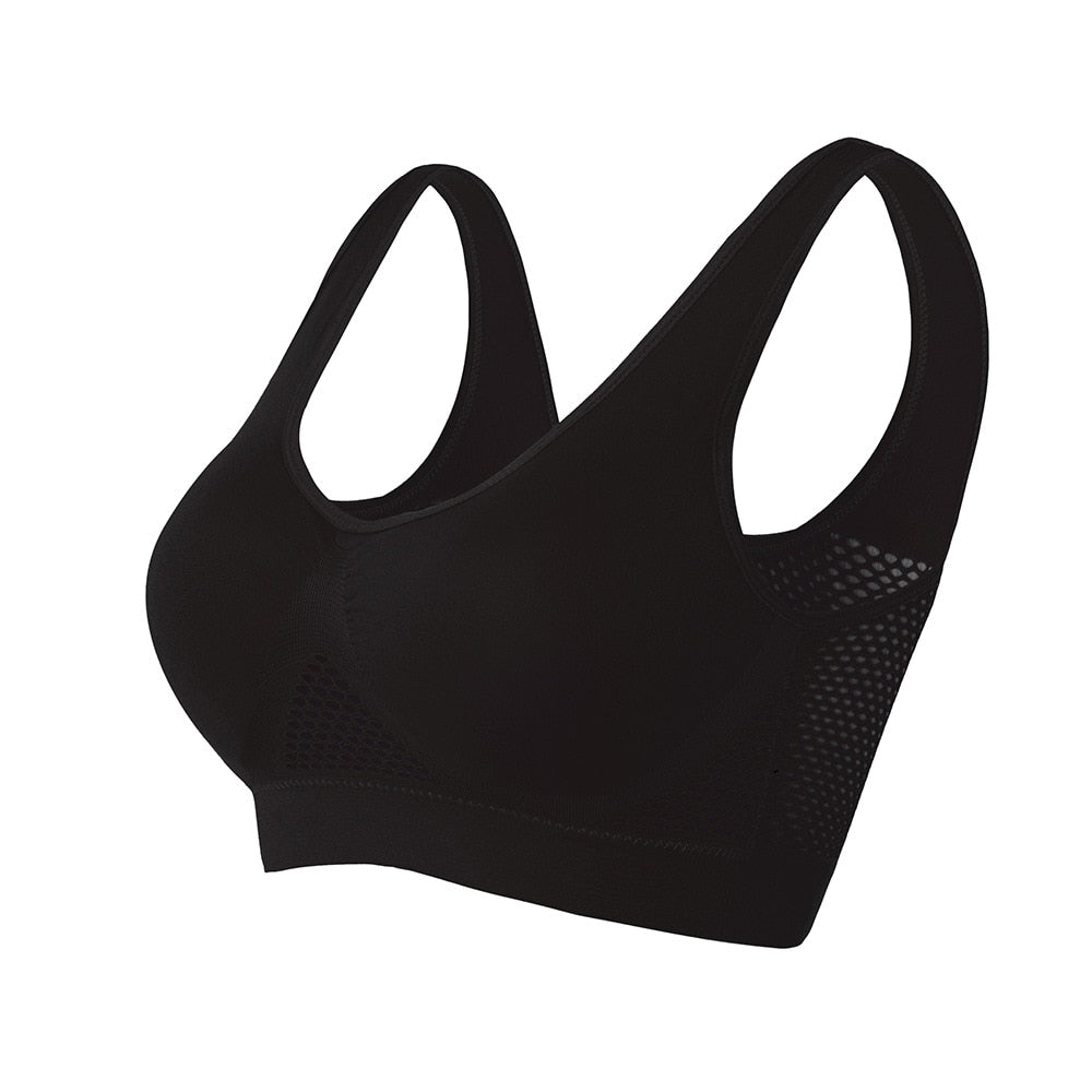 Breathable Mesh Sports Bra – Sofia-Black-S-Nora Luxe