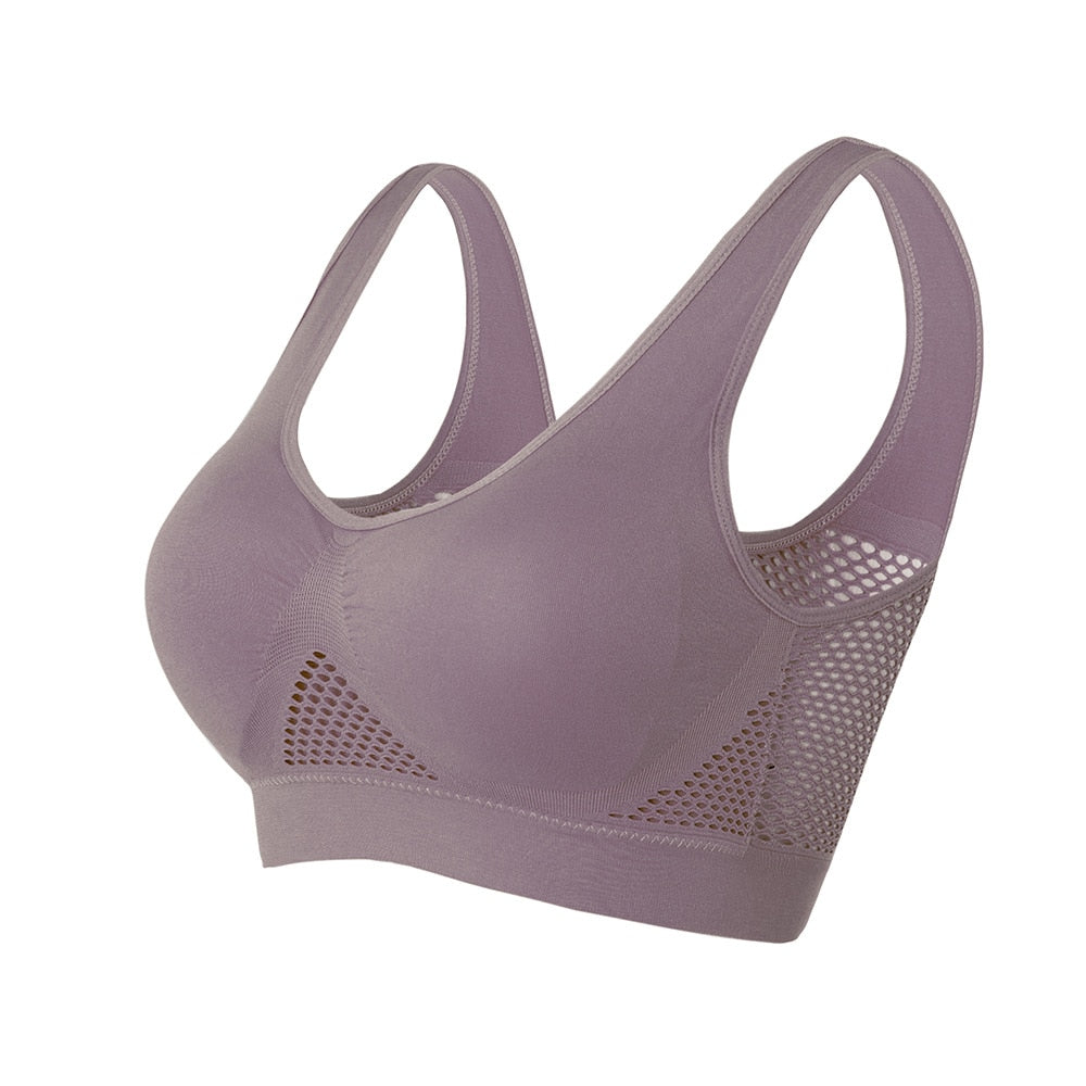 Breathable Mesh Sports Bra – Sofia-Khaki-S-Nora Luxe