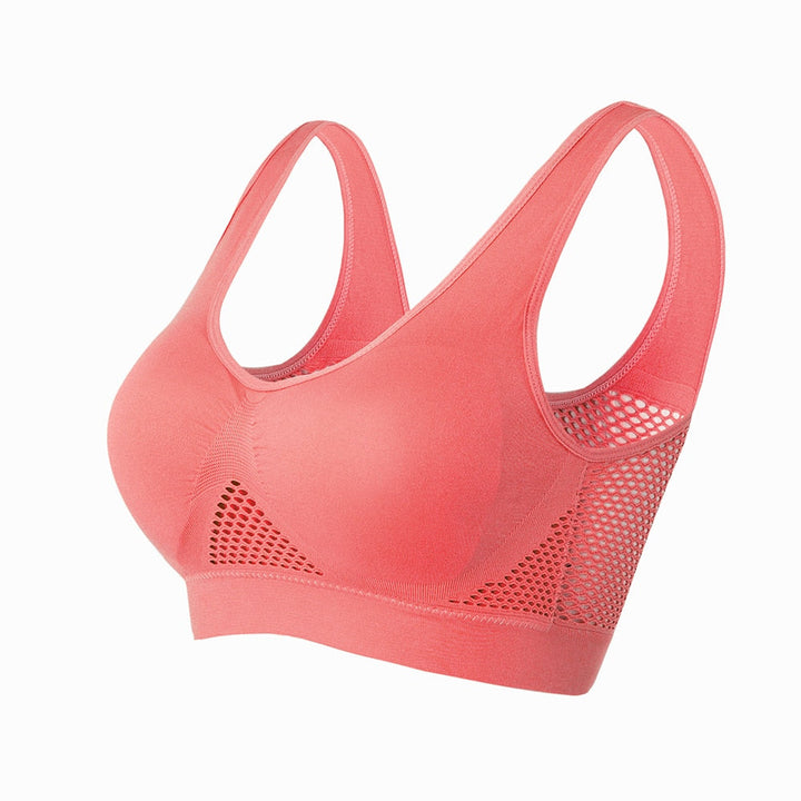 Breathable Mesh Sports Bra – Sofia-Red-S-Nora Luxe