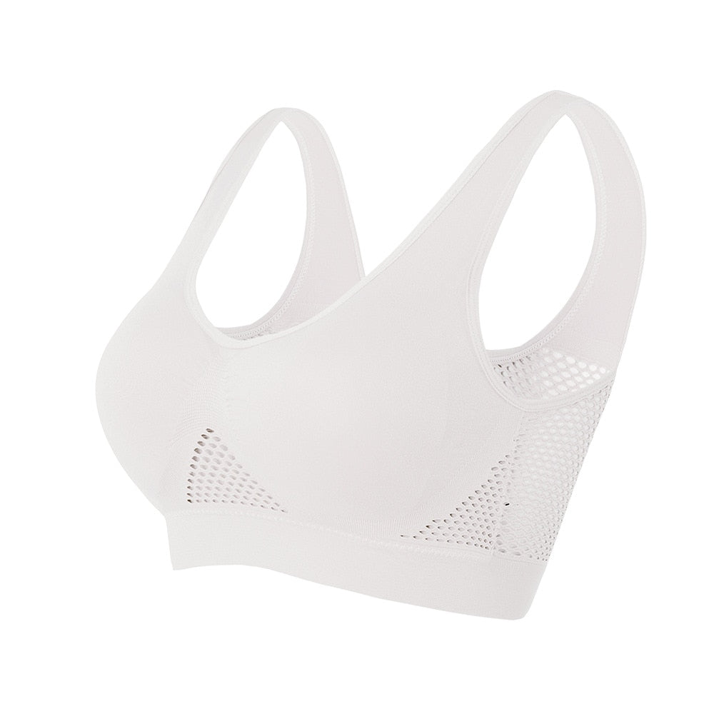 Breathable Mesh Sports Bra – Sofia-White-S-Nora Luxe
