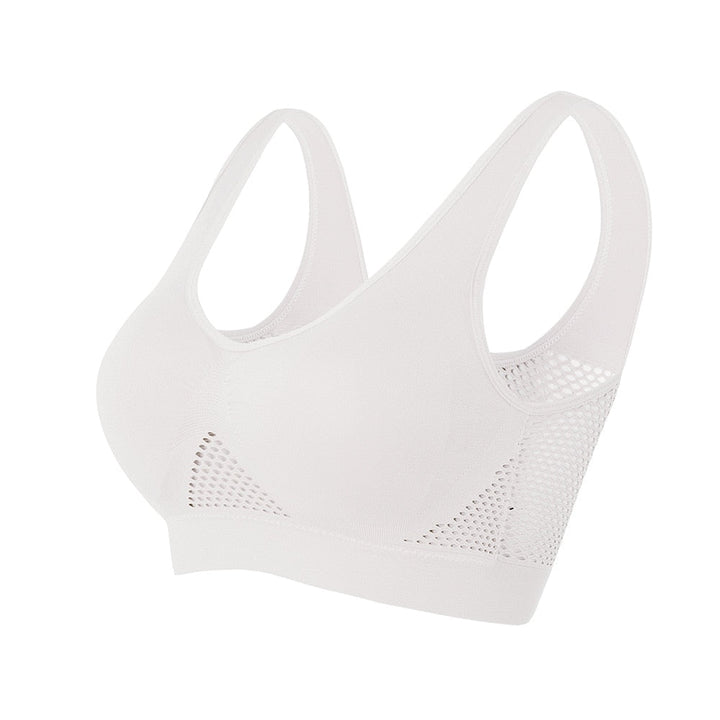 Breathable Mesh Sports Bra – Sofia-White-S-Nora Luxe