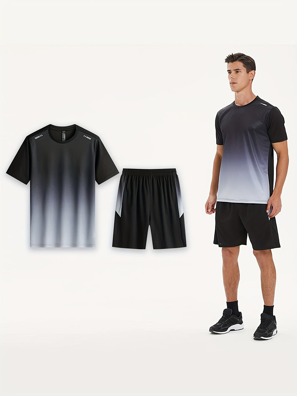 Breathable sports set for men with T-shirt and shorts - PowerMove-Green-S-The Livary