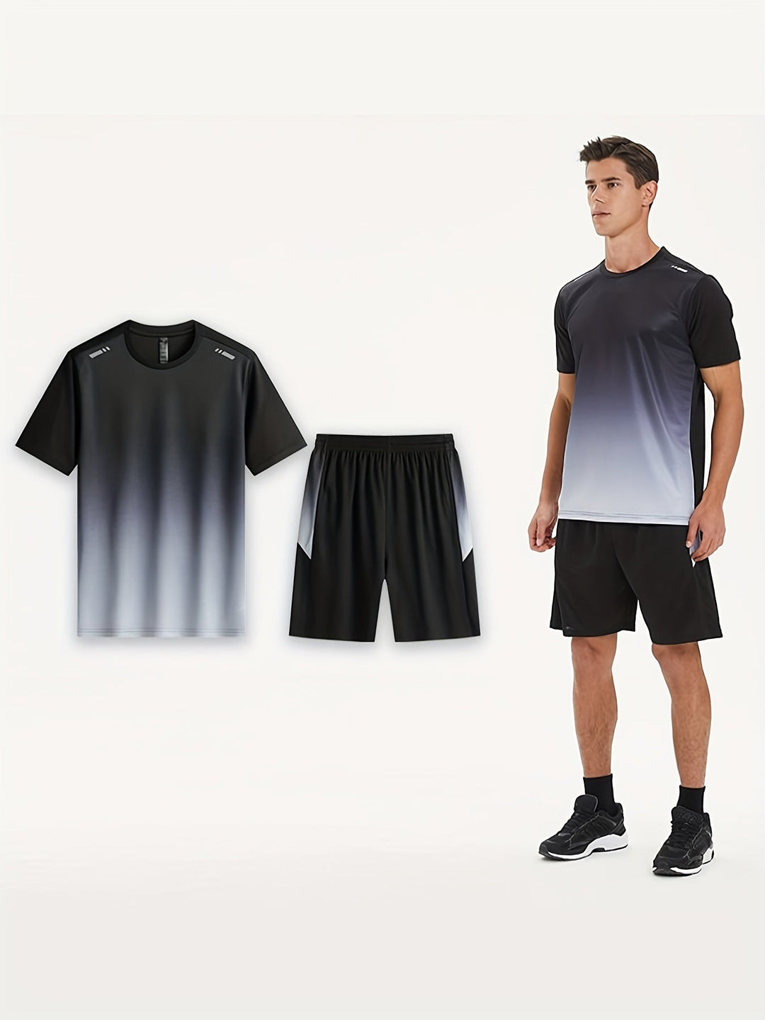 Breathable sports set for men with T-shirt and shorts - PowerMove-Green-S-The Livary