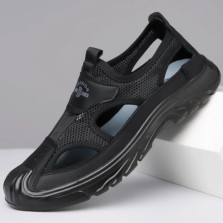 Breathable & Stylish Mesh Sandals for Men - Leon-Dark brown-6.5-Nora Luxe