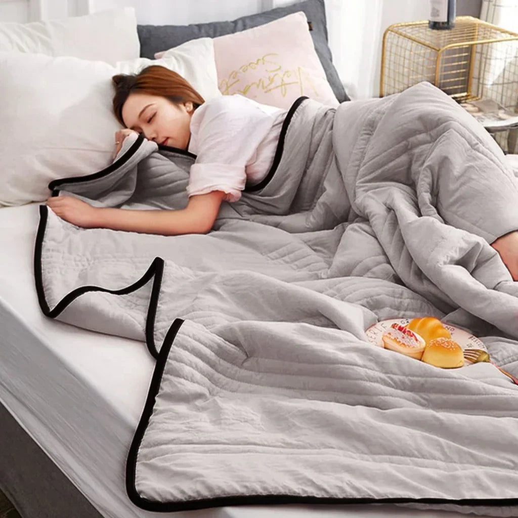 Breathable Summer Cooling Blanket - CoolBreeze-Gray-39.37 × 59.06 in-Nora Luxe