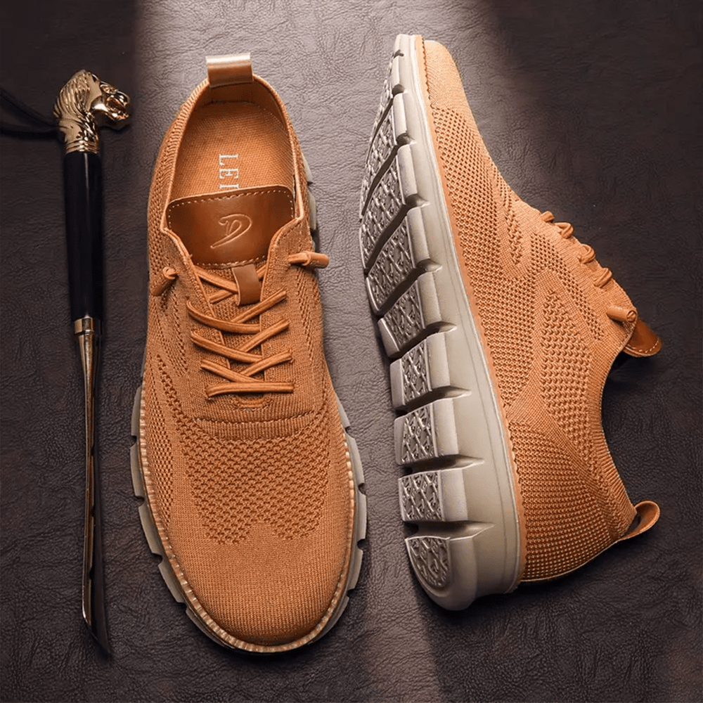 Breathable & Ultra-Comfortable Men's Sneakers in Minimalist Design – Elias-Light brown-5.5-Nora Luxe