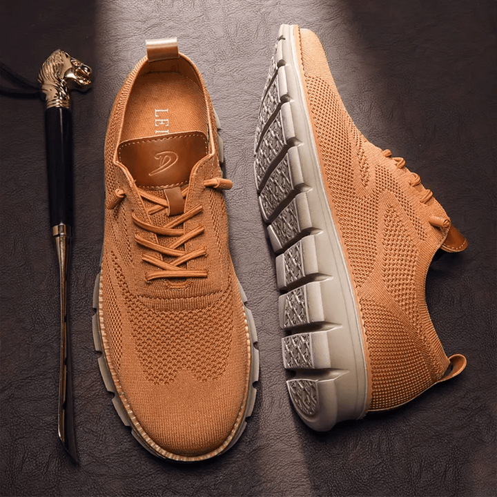 Breathable & Ultra-Comfortable Men's Sneakers in Minimalist Design – Elias-Light brown-5.5-Nora Luxe