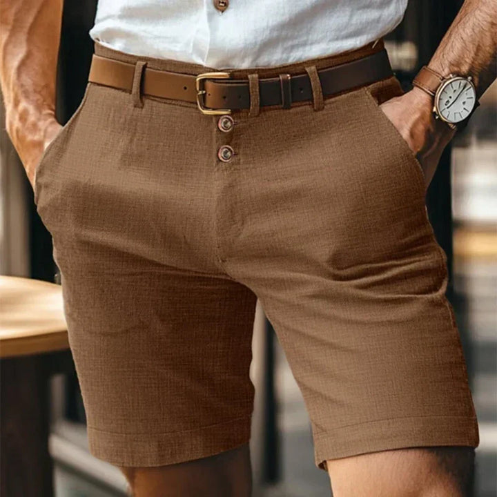 Breathable & Vintage Slim-Fit Summer Shorts for Men – Lennart-Brown-S-Nora Luxe