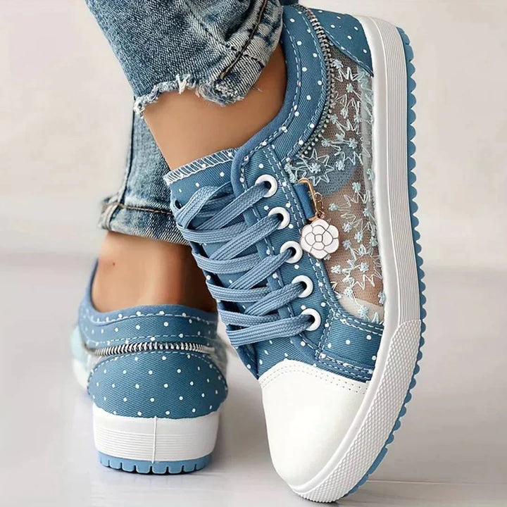 Breathable Women's Canvas Sneakers with Floral Lace – Celina-3-Nora Luxe