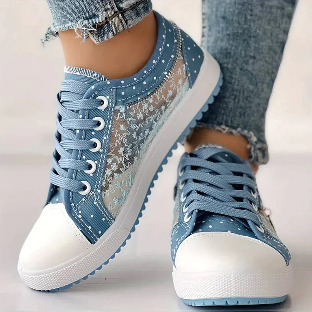 Breathable Women's Canvas Sneakers with Floral Lace – Celina-3-Nora Luxe