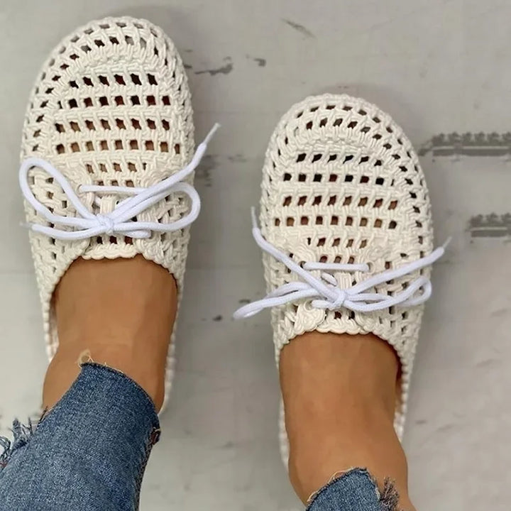 Breathable women's outdoor loafers with open toe – Linaya-White-4-Nora Luxe