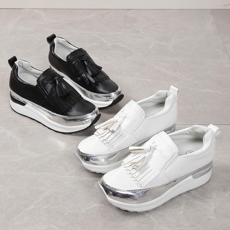 Breathable women's sneakers with timeless style – Isabella-White-3-Nora Luxe
