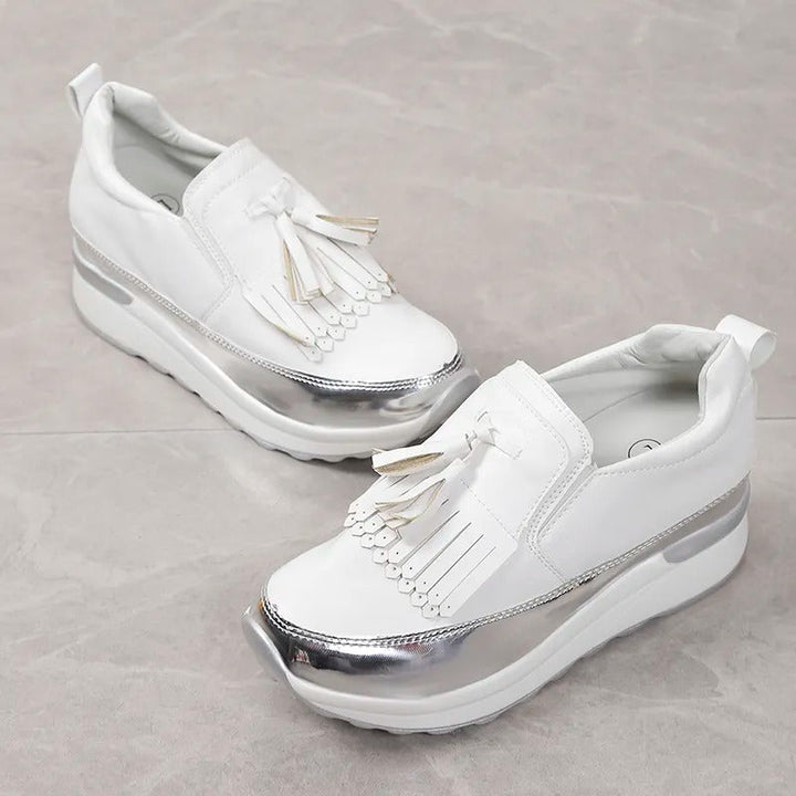 Breathable women's sneakers with timeless style – Isabella-White-3-Nora Luxe