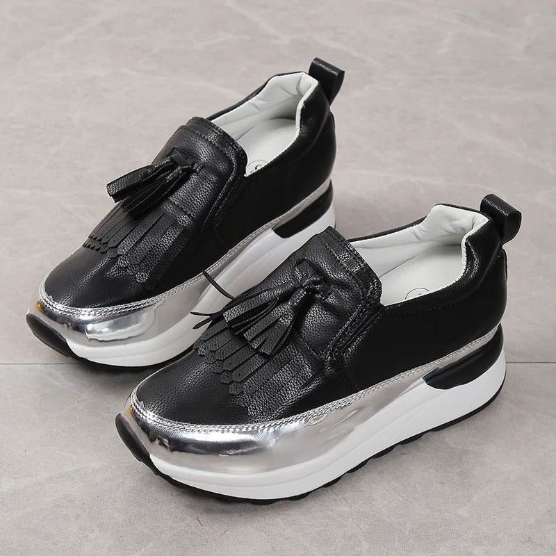 Breathable women's sneakers with timeless style – Isabella-White-3-Nora Luxe