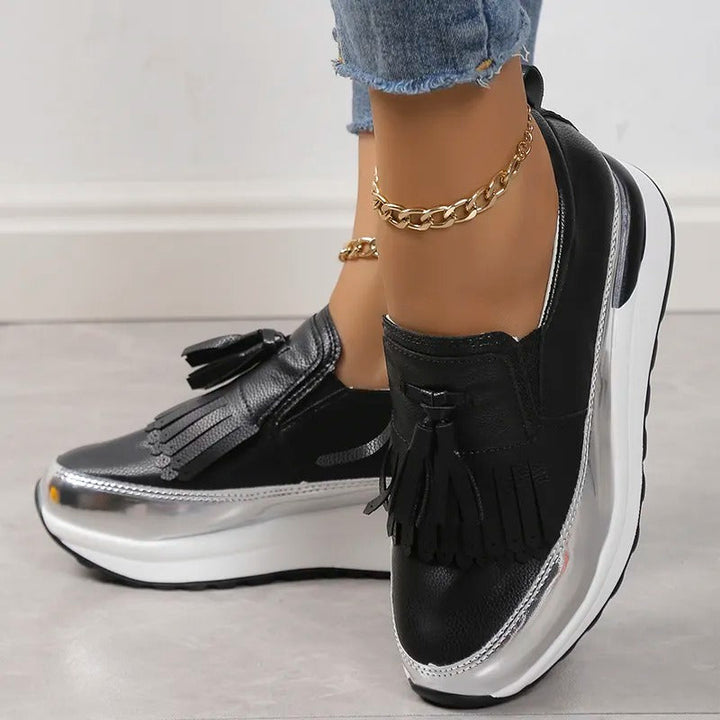 Breathable women's sneakers with timeless style – Isabella-White-3-Nora Luxe