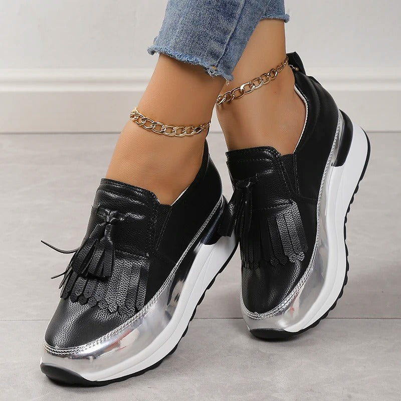 Breathable women's sneakers with timeless style – Isabella-White-3-Nora Luxe