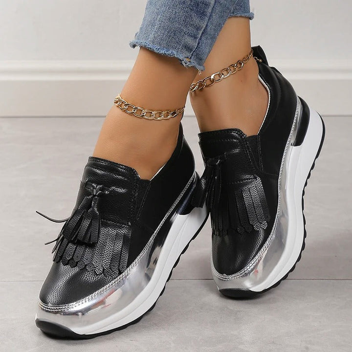 Breathable women's sneakers with timeless style – Isabella-White-3-Nora Luxe