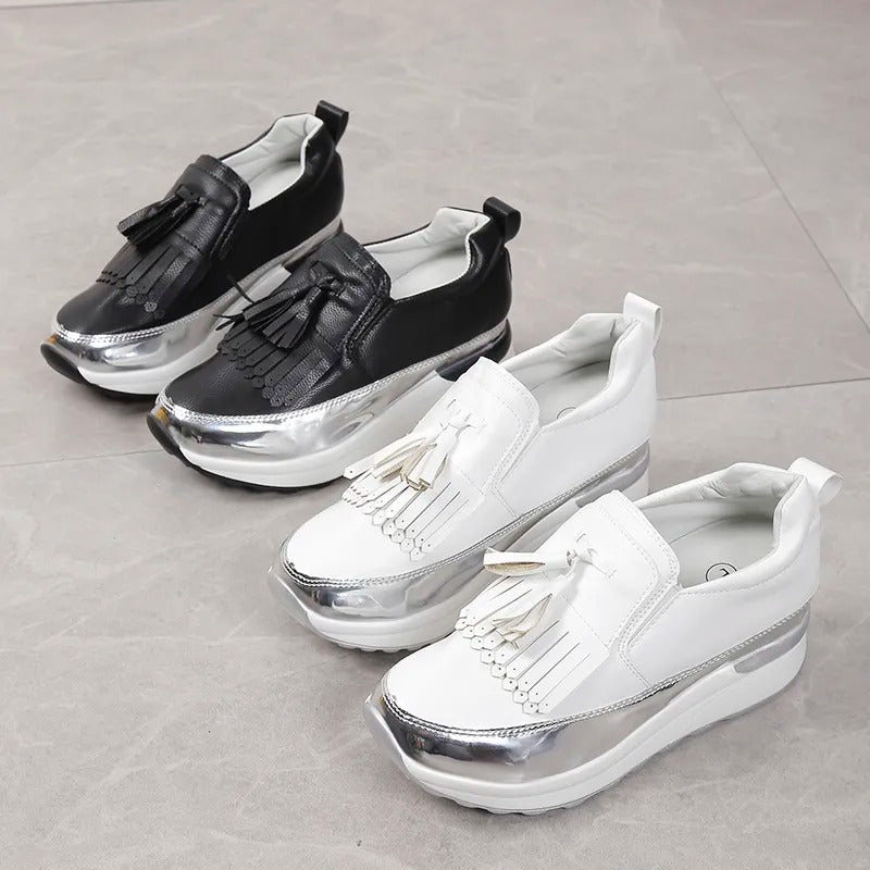 Breathable women's sneakers with timeless style – Isabella-White-3-Nora Luxe