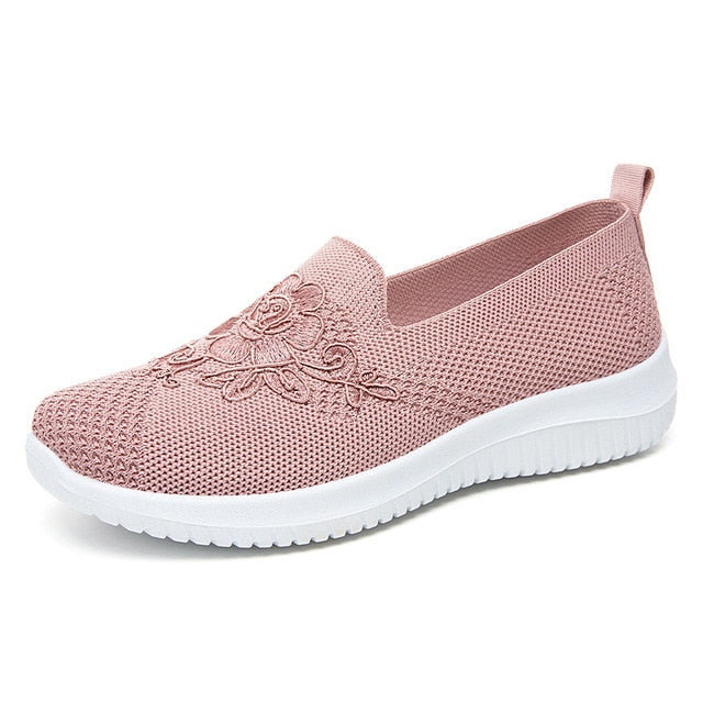 BreezeWalk Sandal | Breathable Ladies' Sandal with Embroidery-Pink-3.5-Nora Luxe