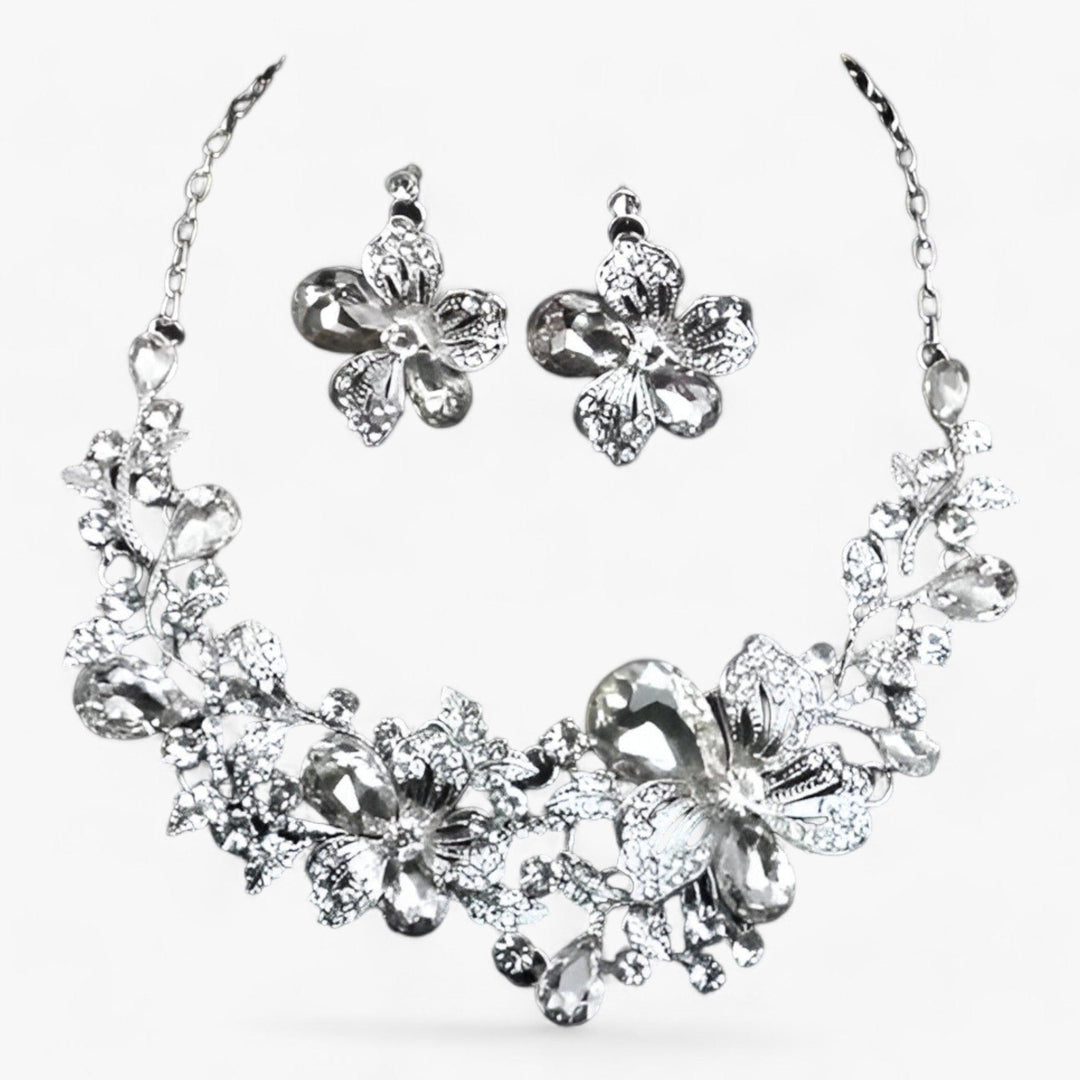 Bridal jewellery set with Enamel Flowers - Fleur-Mixed-Nora Luxe