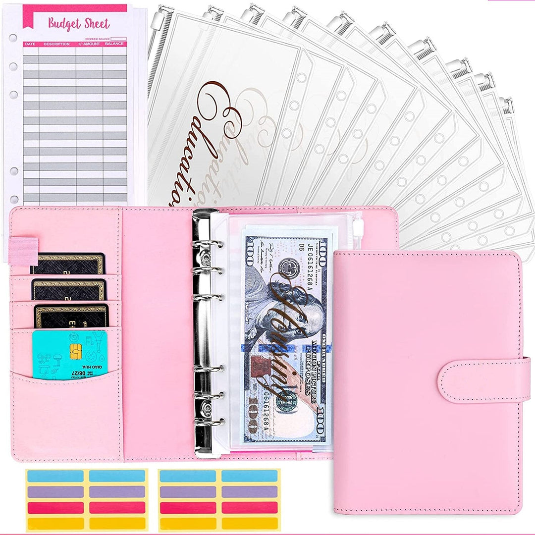 Budget binder with Cash Envelope System - BudgetPro-Pink-Nora Luxe