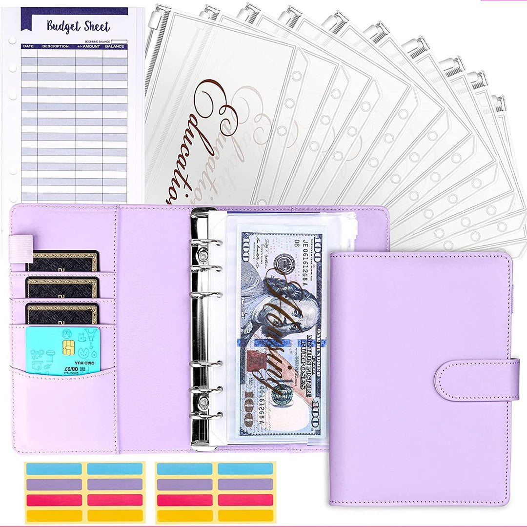 Budget binder with Cash Envelope System - BudgetPro-Purple-Nora Luxe