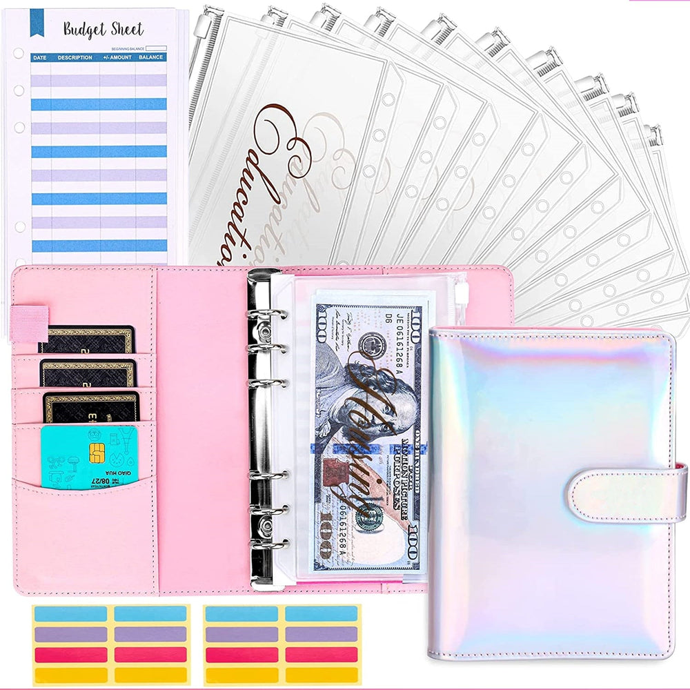 Budget binder with Cash Envelope System - BudgetPro-Shiny blue-Nora Luxe