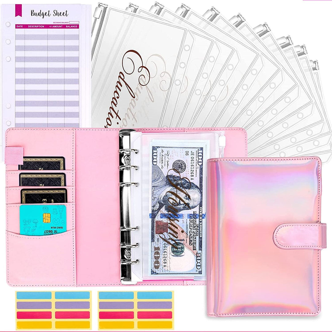 Budget binder with Cash Envelope System - BudgetPro-Shiny pink-Nora Luxe
