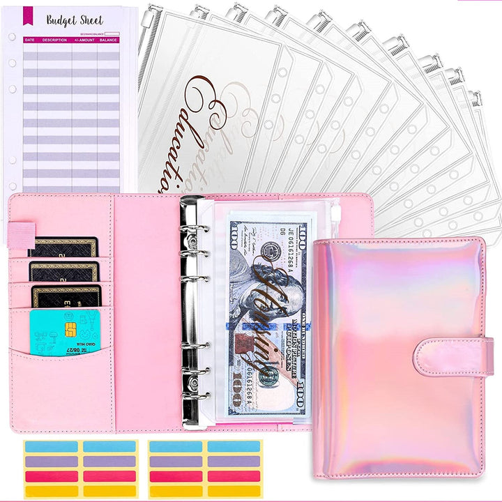 Budget binder with Cash Envelope System - BudgetPro-Shiny pink-Nora Luxe