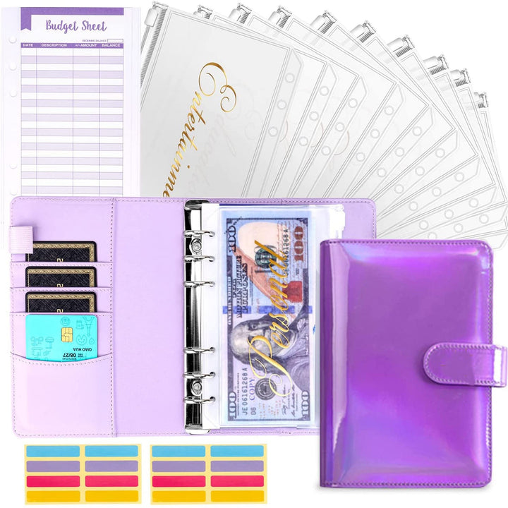 Budget binder with Cash Envelope System - BudgetPro-Shiny purple-Nora Luxe