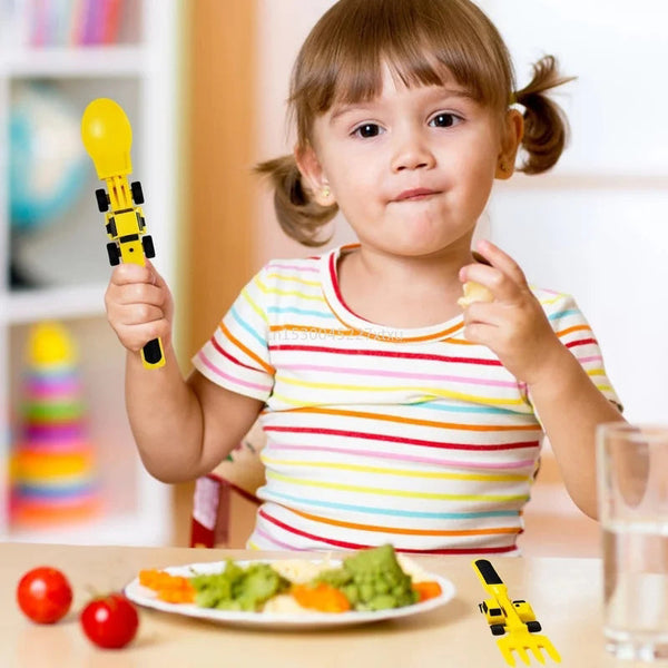 Bulldozer Children's Cutlery Set - ConstructoFork-SET OF 3 FORKS-Nora Luxe