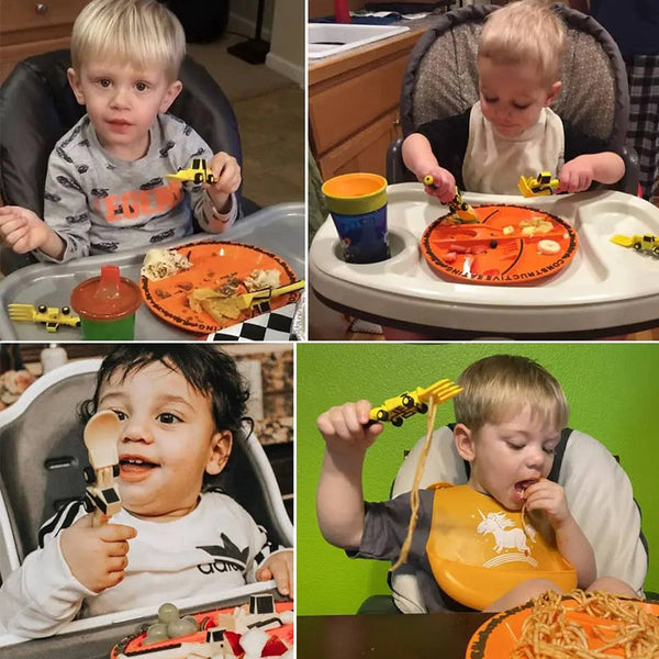 Bulldozer Children's Cutlery Set - ConstructoFork-SET OF 3 FORKS-Nora Luxe