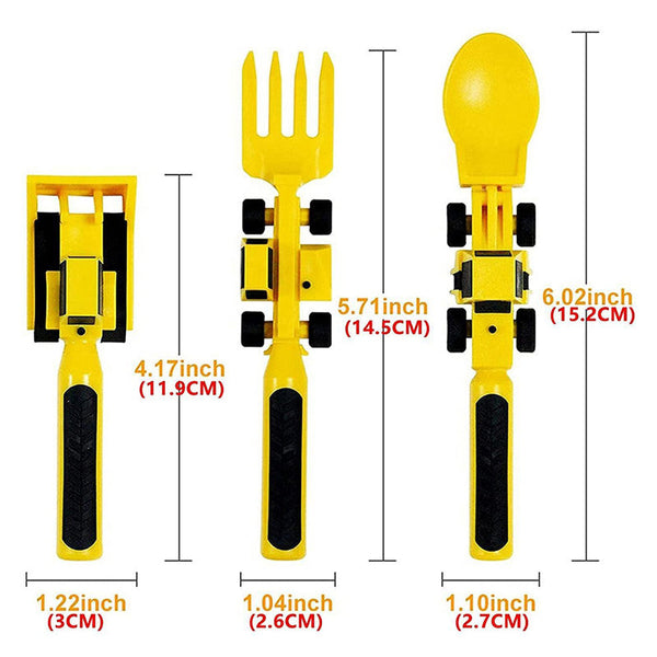 Bulldozer Children's Cutlery Set - ConstructoFork-SET OF 3 FORKS-Nora Luxe