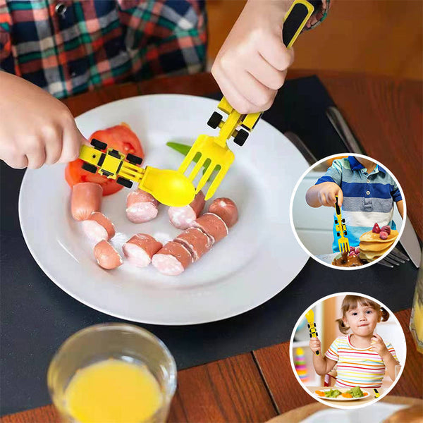 Bulldozer Children's Cutlery Set - ConstructoFork-SET OF 3 FORKS-Nora Luxe