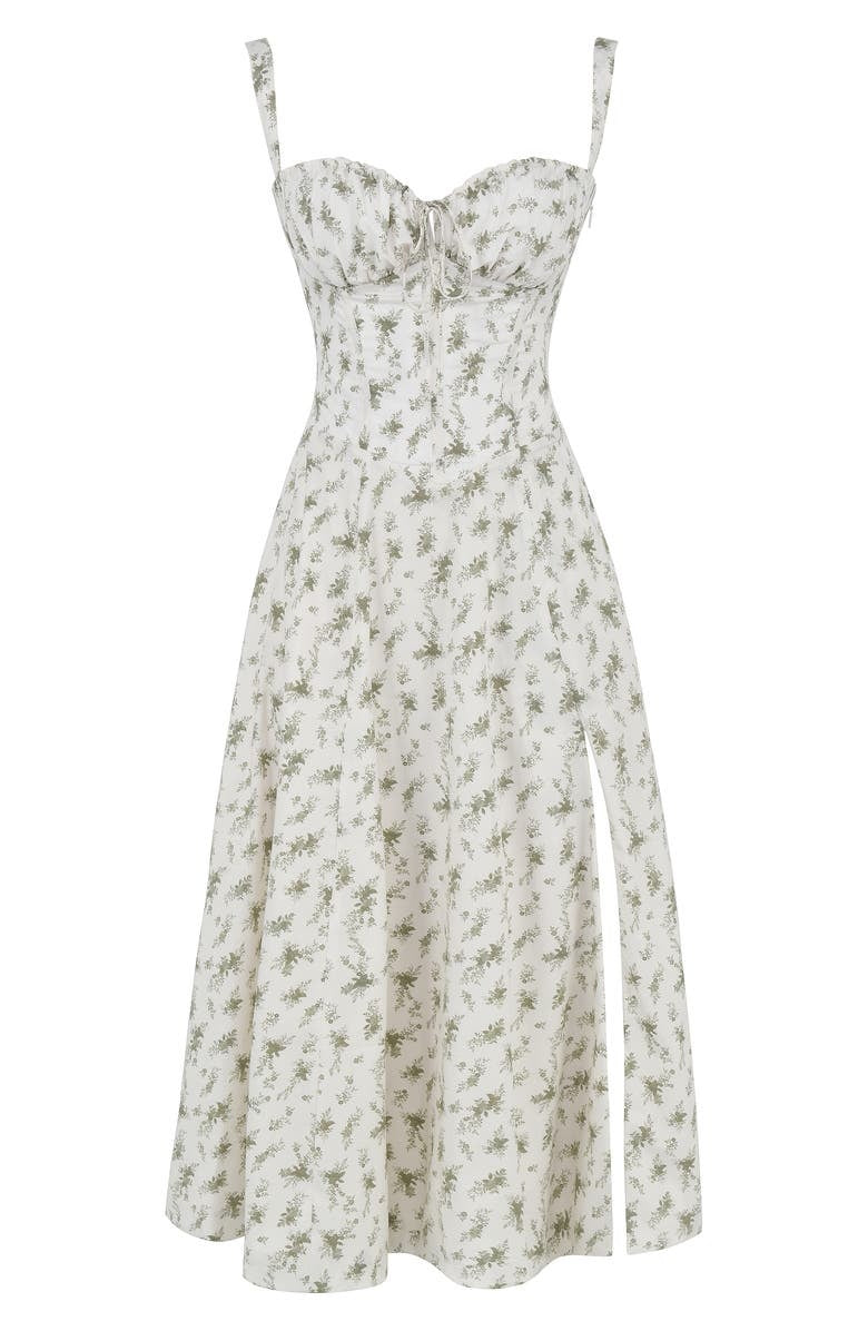 Bustier Summer Dress with Waist Shaper - Isabella-Knee length - 1 layer-Pink Flowers-XS-The Livary