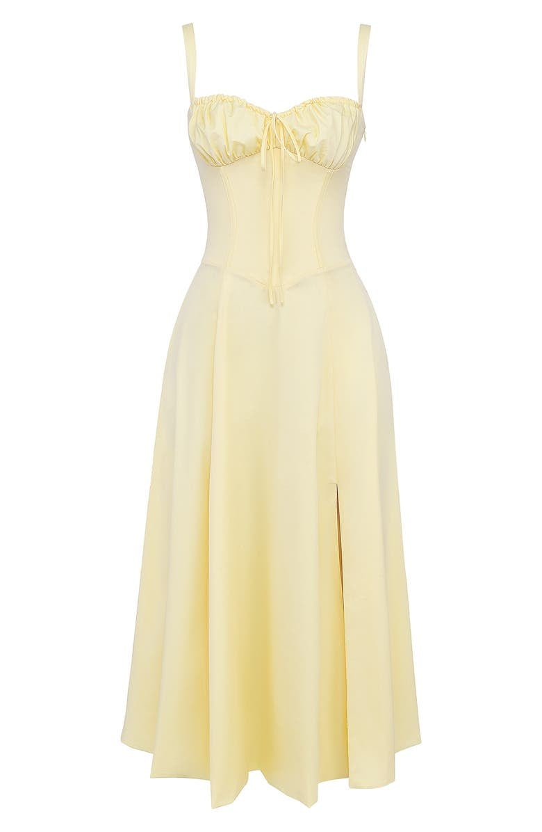 Bustier Summer Dress with Waist Shaper - Isabella-Knee length - 1 layer-Yellow-XS-The Livary