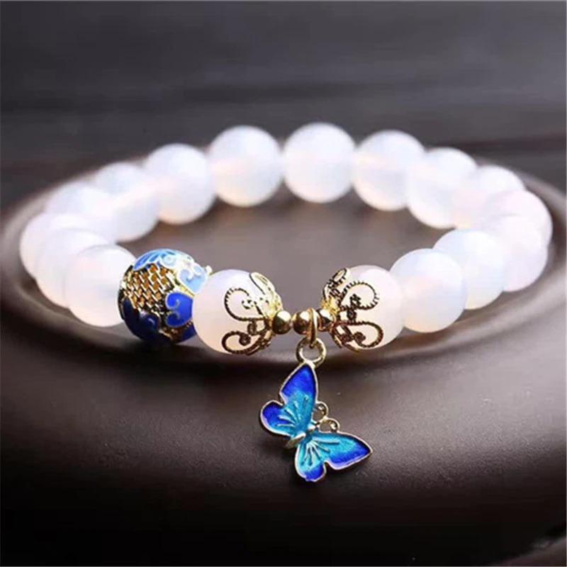 Butterfly White Agate Bracelet – Evelina-Nora Luxe