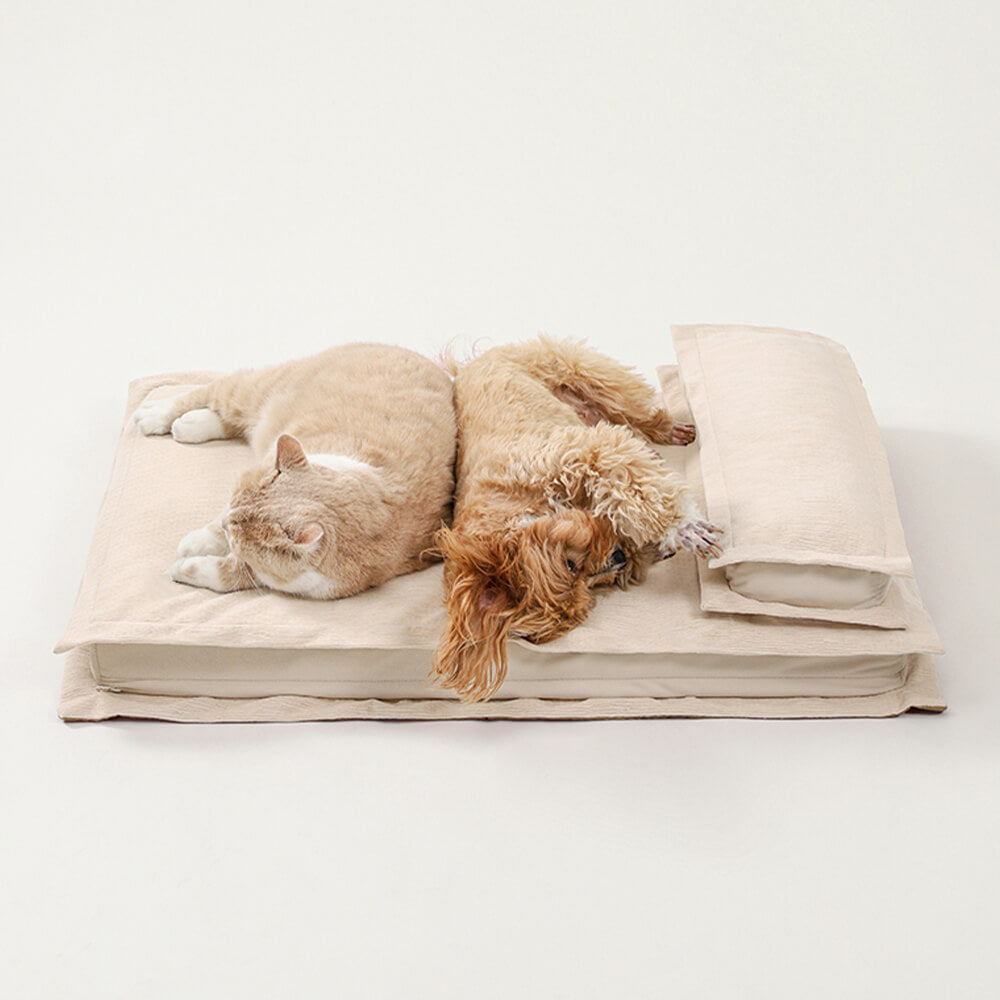Calming Dog Bed - CozyCalm Deep Sleep-Beige-S-Nora Luxe