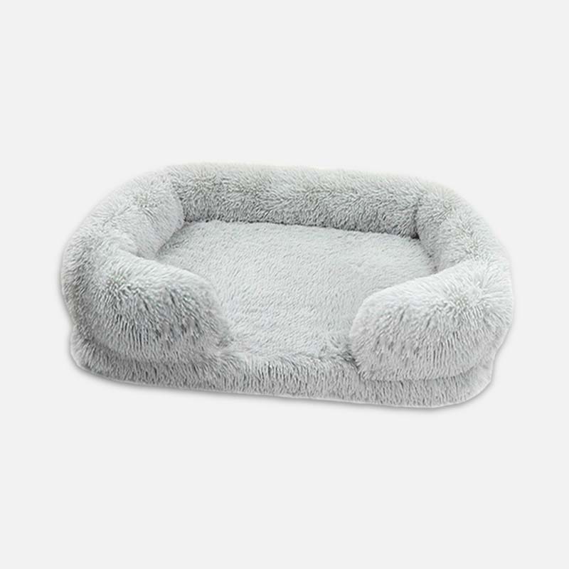 Calming Dog Bed with Memory Foam - Charlie-Light Gray-S-Nora Luxe