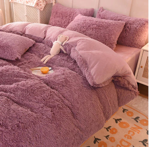 Candy-Colored Soft Duvet Cover - FluffCandy-Dark Gray-59.06 inches bed-Nora Luxe